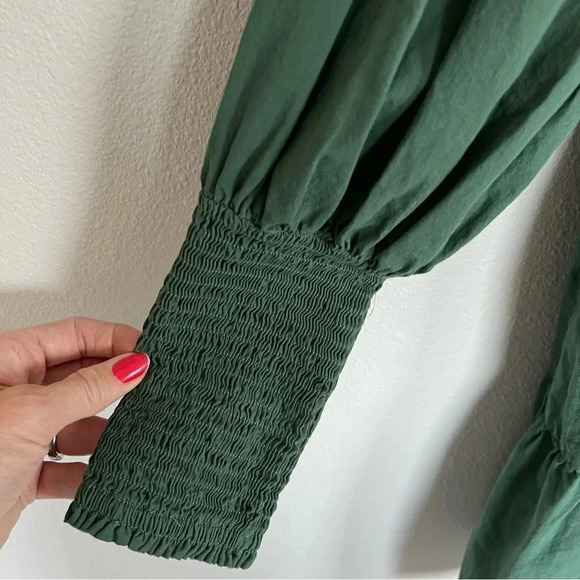 NWOT Tuckernuck Pomander Place Ceci Smocked Dress Long Puff Sleeve Jaguar Green - Picture 6 of 12